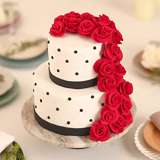 Rose Fondant Wedding Chocolate Cake